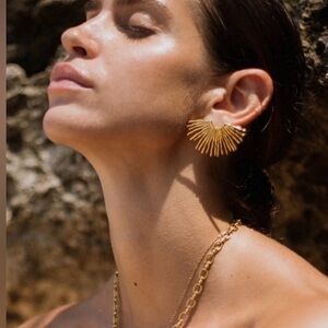 Zara Gold Sun Ray Earrings